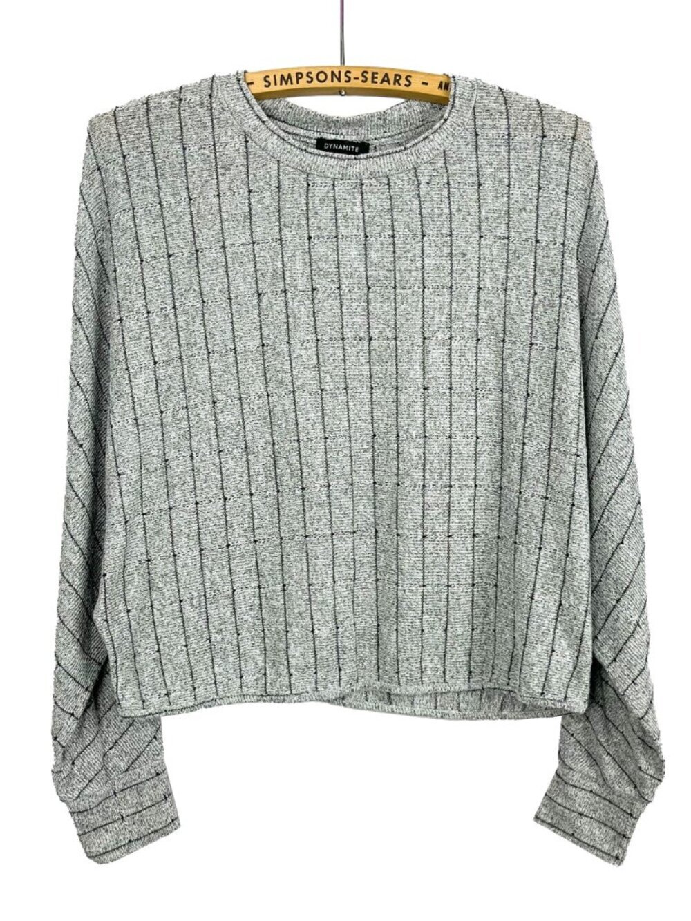 Dynamite Womens Medium Light Grey Knit Sweater Long Sleeve Cozy Pullover